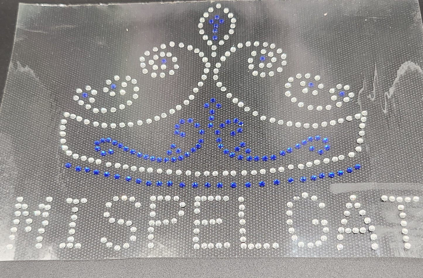Strass embleem kroon mispelgat