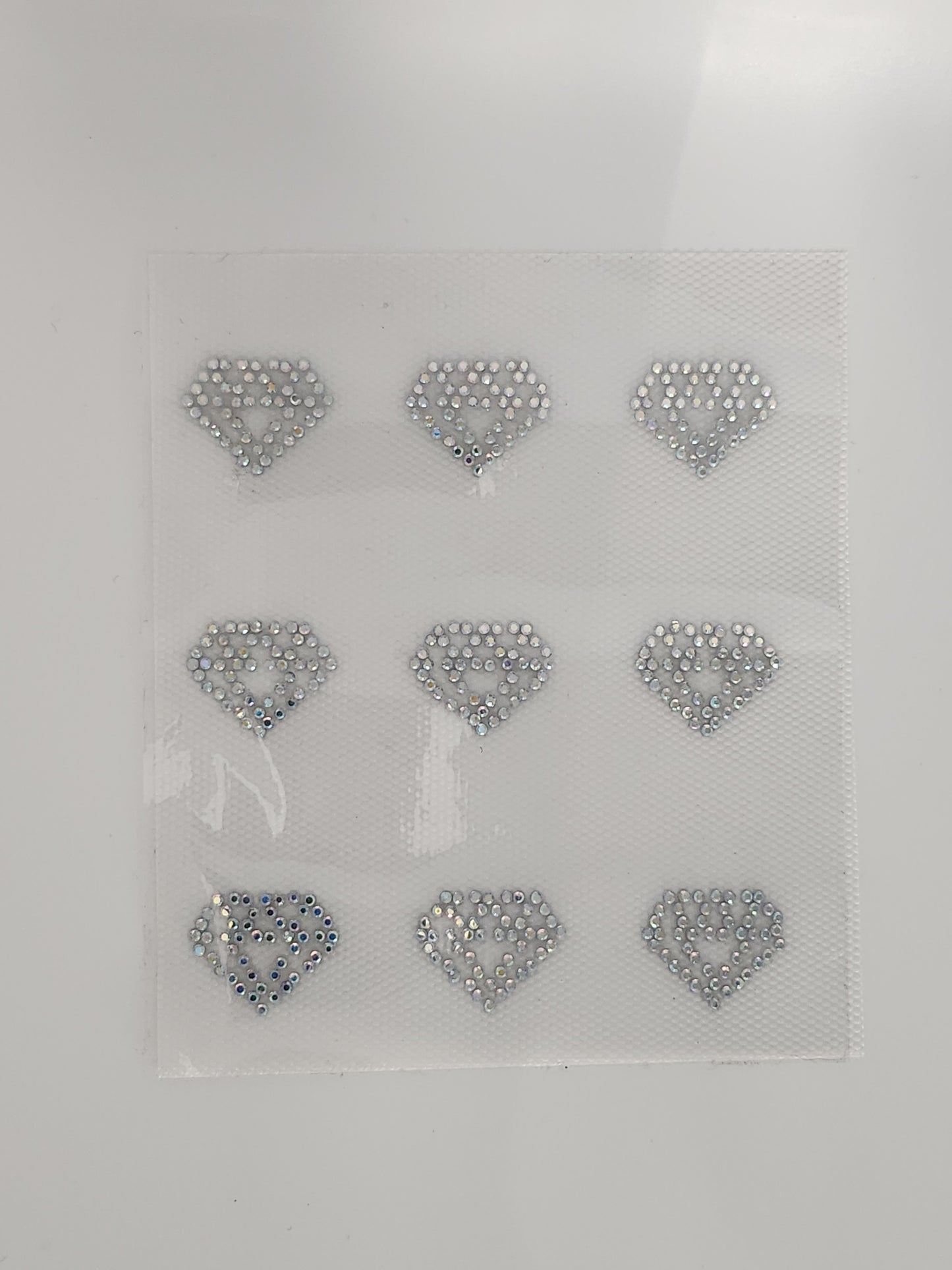 Strass embleem diamantjes 9x zilver
