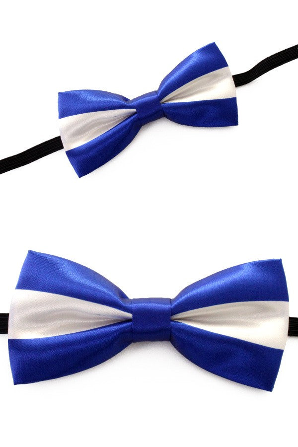 Vlinderstrik blauw/wit