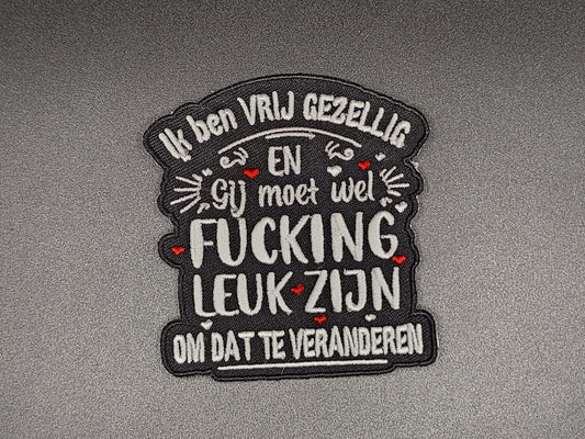 Embleem ik ben vrij gezellig