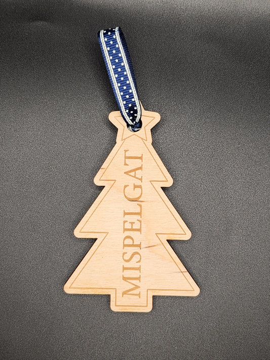 Kerstbal mispelgat kerstboom
