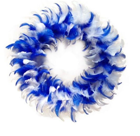 VEREN KRANS BLAUW/WIT 30 CM