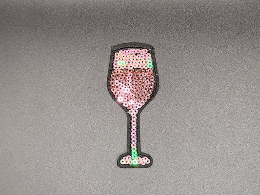 Embleem rosé glas pailletten