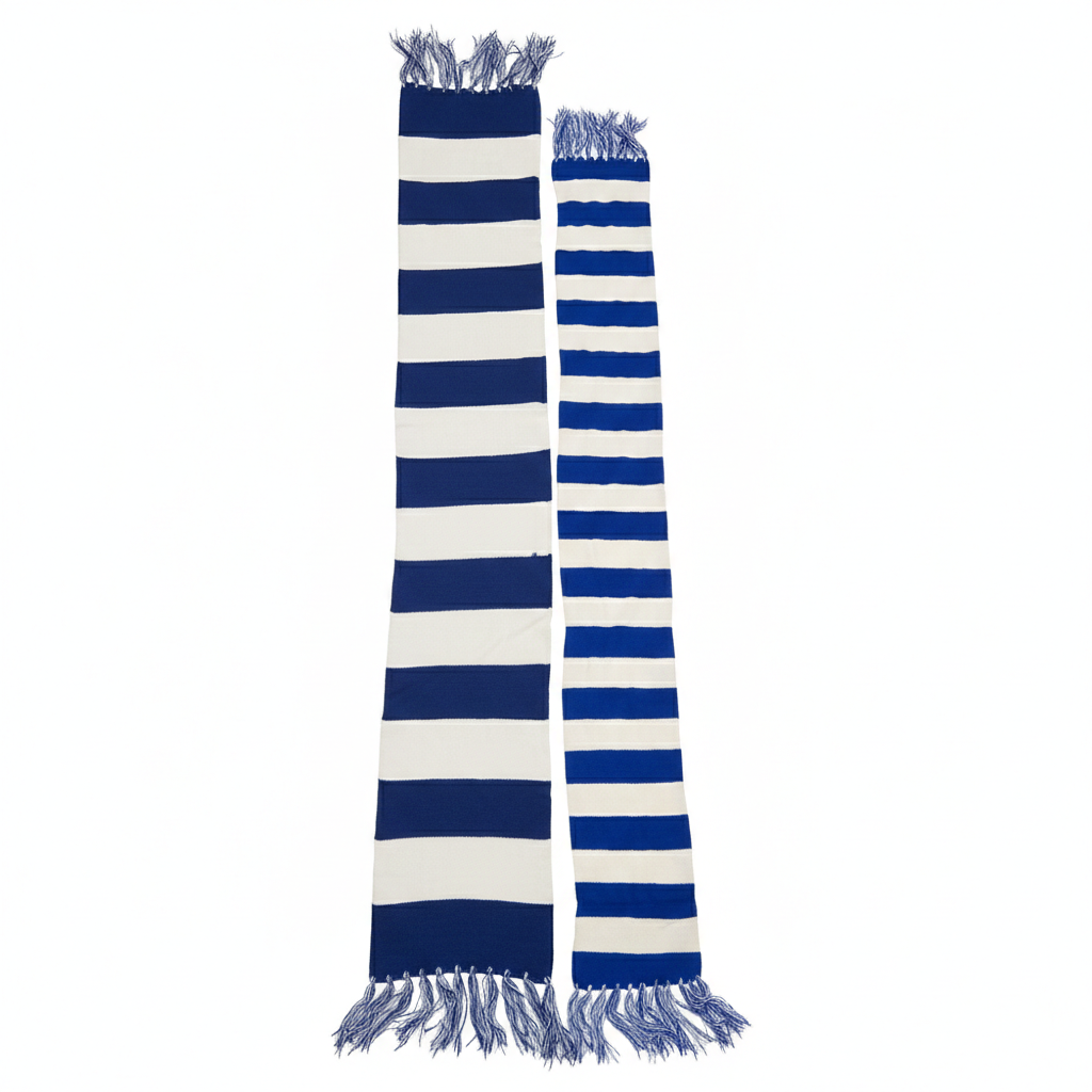 Blauw witte sjaal groot