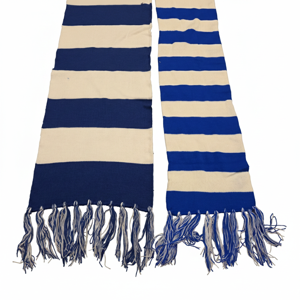 Blauw witte sjaal groot