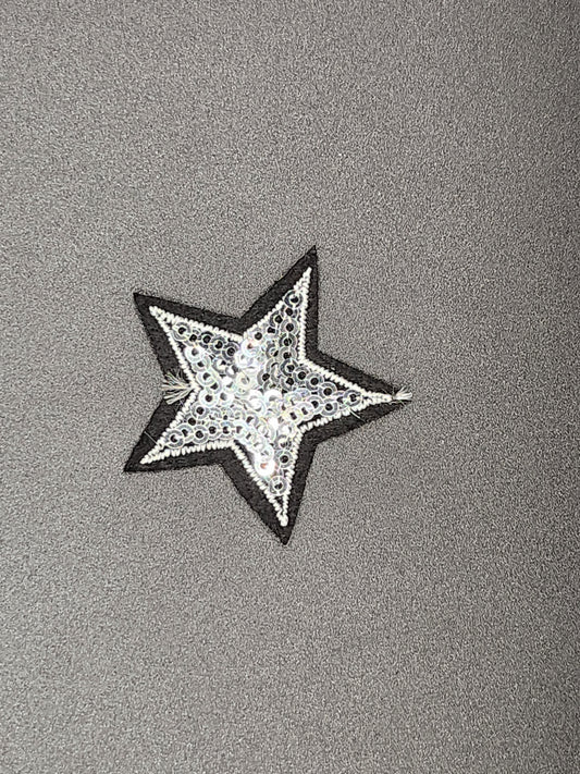 Embleem ster zilver pailletten