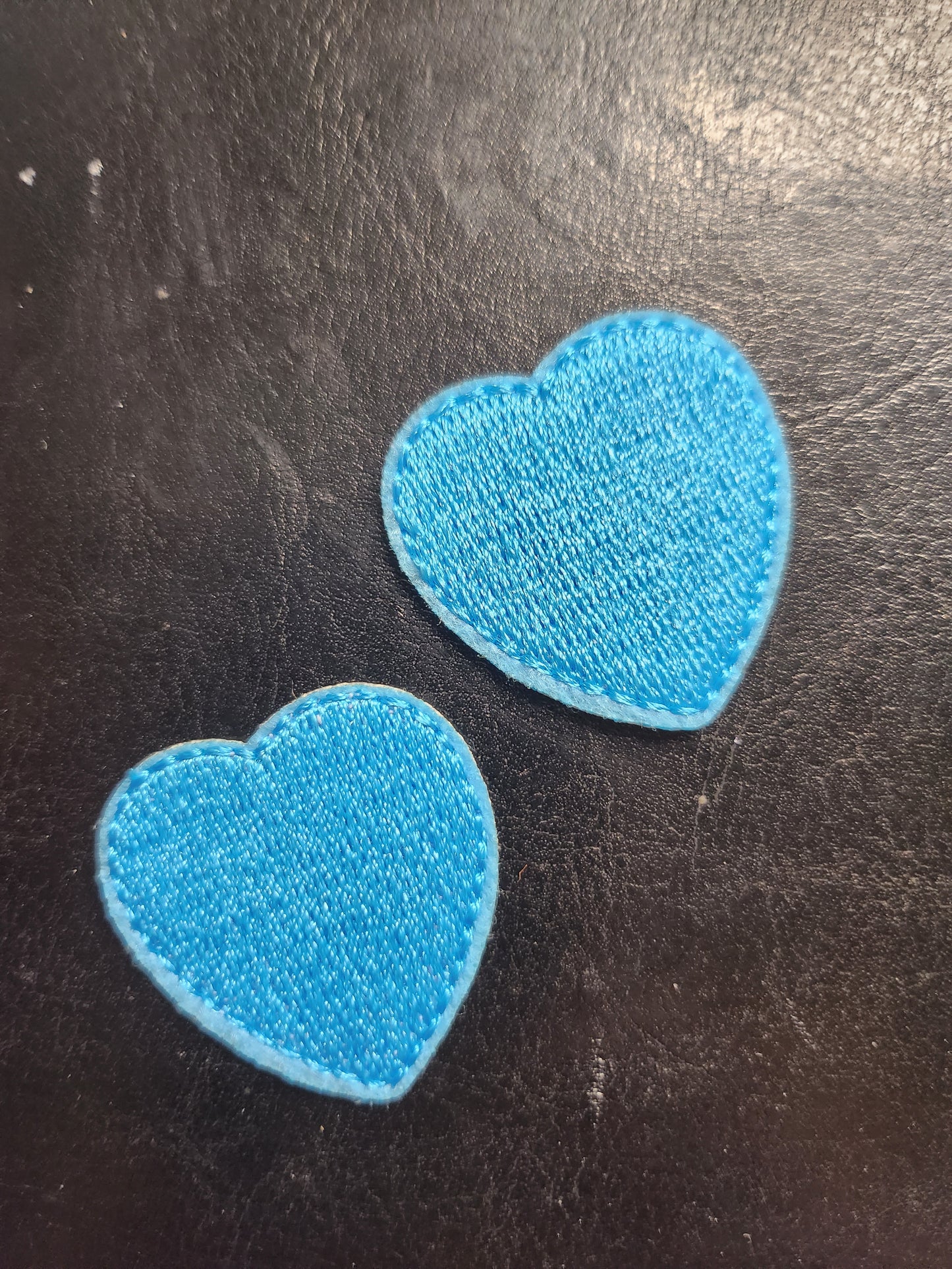 Embleem 2 stuks hart blauw