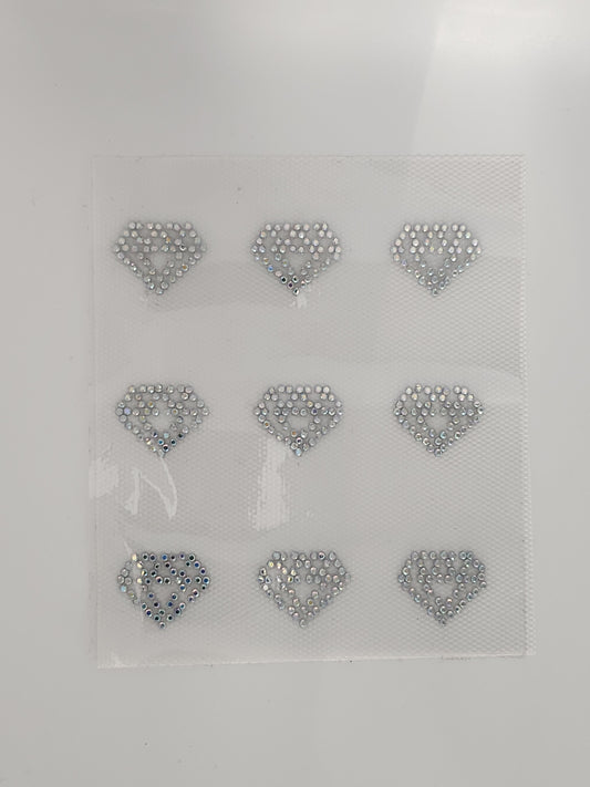 Strass embleem diamantjes 9x zilver
