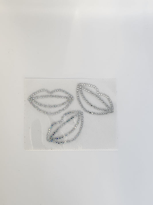 Strass embleem kusjes zilver