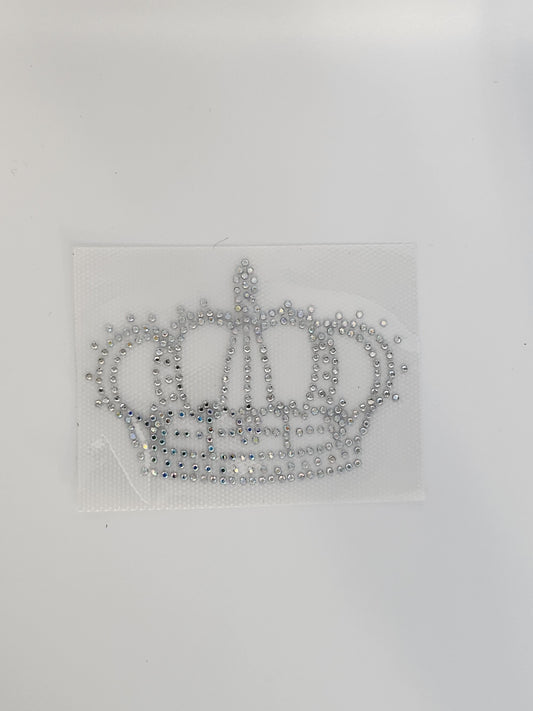 Strass embleem luxe kroon zilver