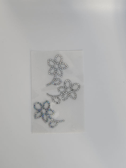 Strass embleem bluumpkes zilver