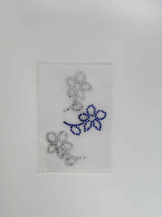 Strass embleem bluumpkes blauw/zilver