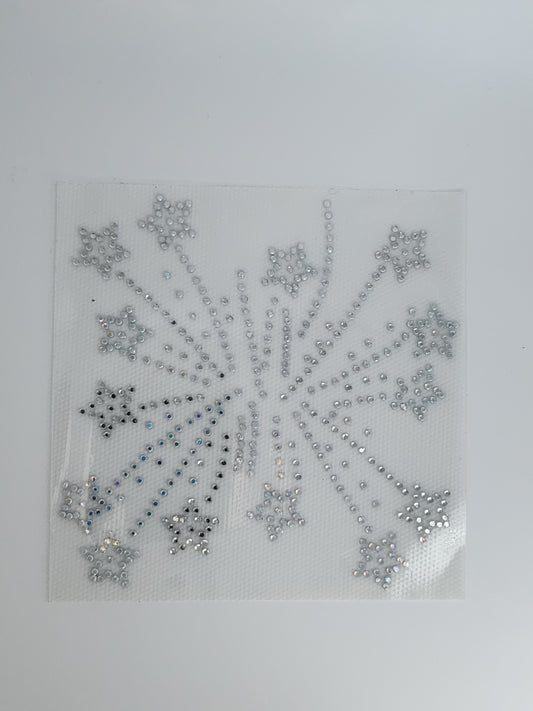 Strass embleem sterren spay klein zilver