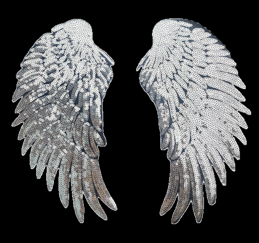 Embleem pailletten engelen vleugels (rugstuk)