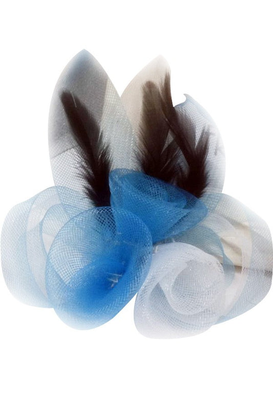 Broche blauw/wit